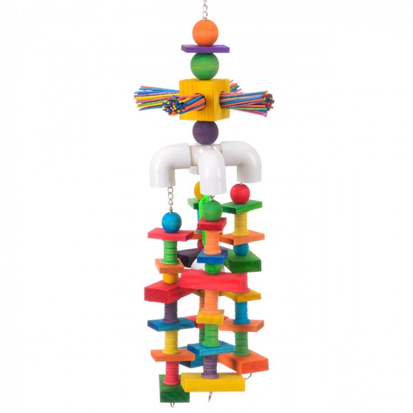 Papageienspielzeug "Happy Holzkrake", das Vogelspielzeug für alle Papageien, u.a. Graupapageien, Mohrenkopfpapageien, etc. auch für Kakadus