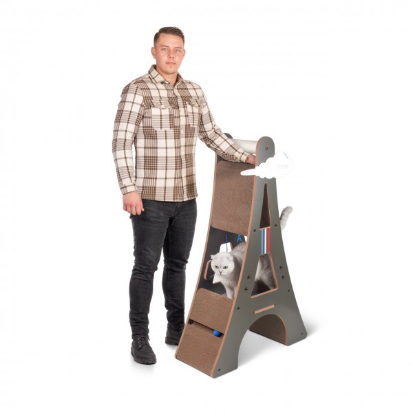 Design-Kratzmöbel Eiffelturm | Kratzbaum, Kletterturm | 78 x 33 x 125 cm