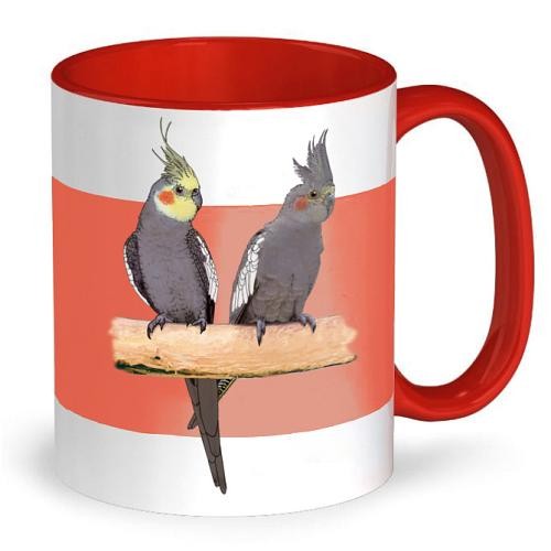 Tasse Nymphen- und Rosellasittich