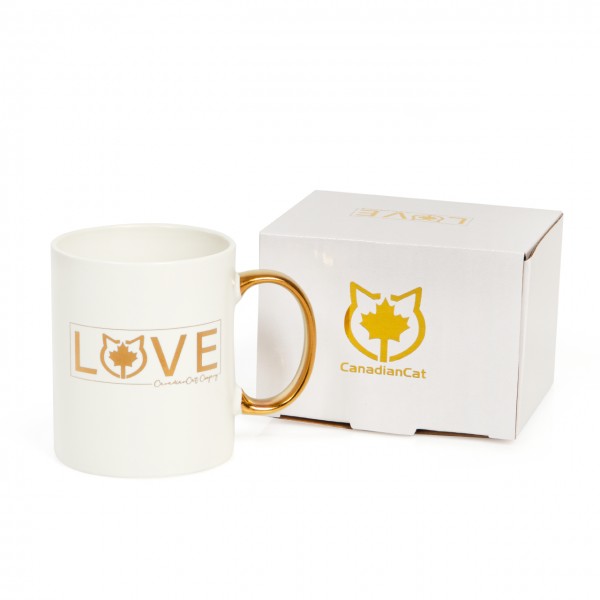 CanadianCat LOVE Tasse - 330ml | White & Gold Limited Edition