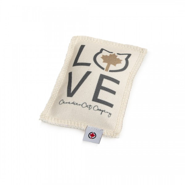 Katzenkissen LOVE | beige-dunkelgrau | 5g Baldrian