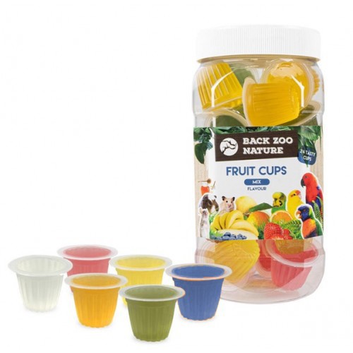 Back Zoo Nature | Fruit Cups Mix - 24 Stück | Fruchtige Jelly-Snacks für Vögel & Nager in 6 Sorten