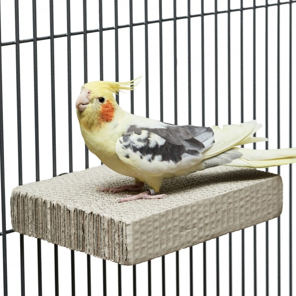 Sitzbrett für Papageien & Sittiche zum schreddern aus Wellpappe MEDIUM | ca. 20 x 15 x 4cm