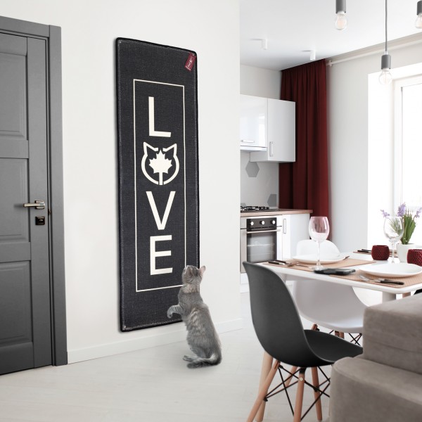 Kratzteppich für Katzen - anthrazit | 180 x 60 cm | mit Wandbefestigung