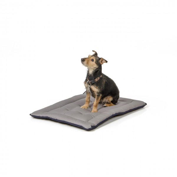 gepolsterte Wendedecke 75 x 55 cm, schwarz/grau bei 95°C waschbar für Hunde
