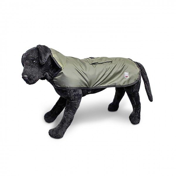Hundemantel Eisbär | Regenmantel | Rain Coat Pocket Olive Rückenlänge ca. 50cm