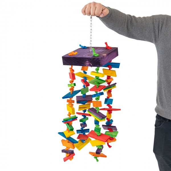 Papageienspielzeug "Tinker-N-Round" - Hängespielzeug aus Holz | ca. 20 x 20 x 60 cm