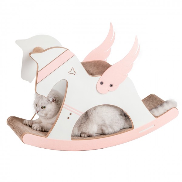 Design-Kratzmöbel Unicorn | Einhorn-Wippe Kratzbrett | 74 x 26 x 50 cm