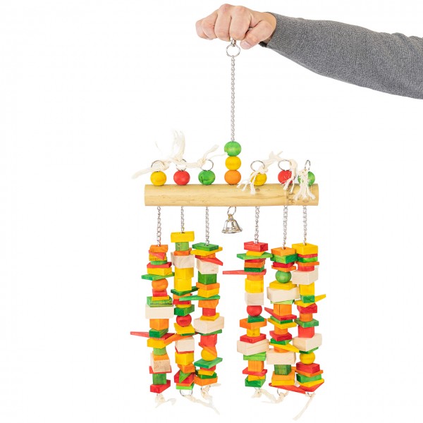 Holzspielzeug "Jumbo-Bamboo" XXL | Papageienspielzeug ca. 46 x 7 x 60 cm