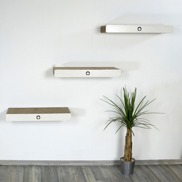 Catwalk 3er Kratzbretter-Set mit verdeckter Wandbefestigung CLOUD | hellgrau | ca. 70 x 30 x 8 cm