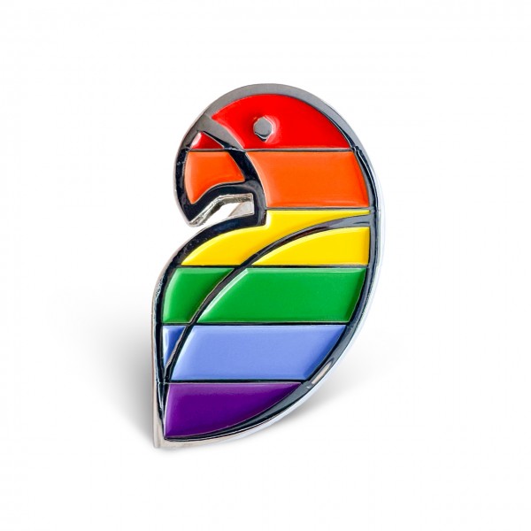 Pin-Anstecker - "Kunterbunt" - Parrotshop Logo | Regenbogen Sammel-Pin - limitiert