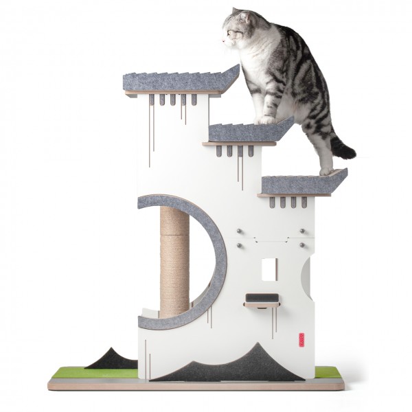 Design-Kratzmöbel Château Tatzberg | Kratzbaum, Kletterturm | 89 x 38 x 90 cm